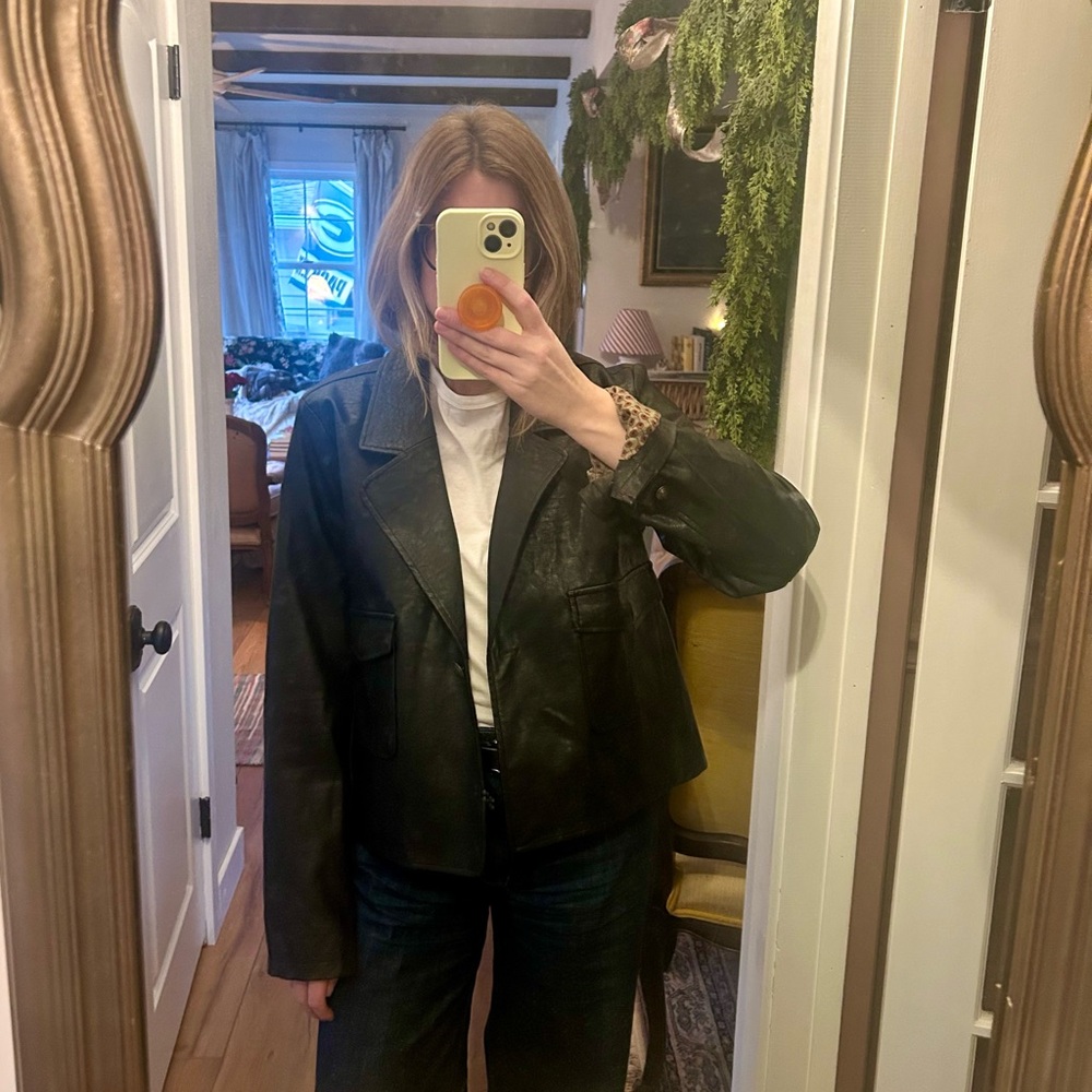 Mystree Classic Black Faux Leather Jacket - Sz L